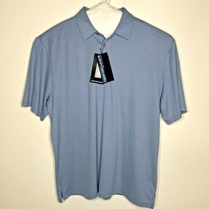 Roundtree & Yourke Performance Mens XL Polo Blue Moisure Wicking Golf Stretchy